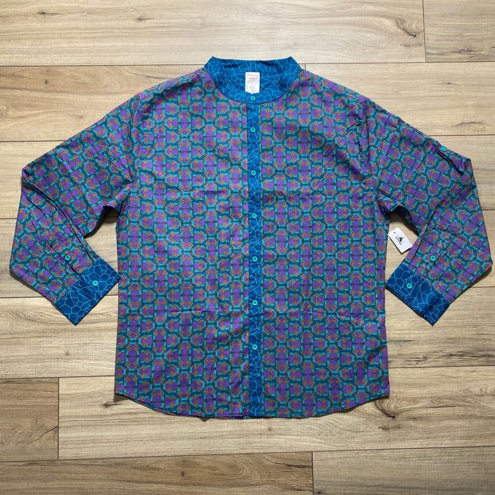 Disney Marvel Mens Black Panther Wakanda Long Sleeve Button Up Size XL